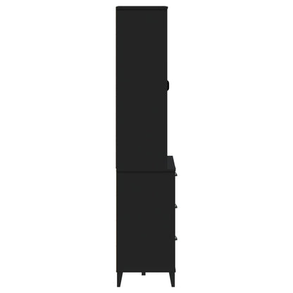 vidaXL Highboard VIKEN Black 80x40x190 cm Solid Wood Pine