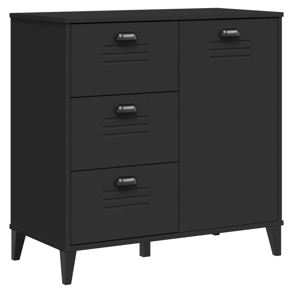 vidaXL Highboard VIKEN Black 80x40x190 cm Solid Wood Pine