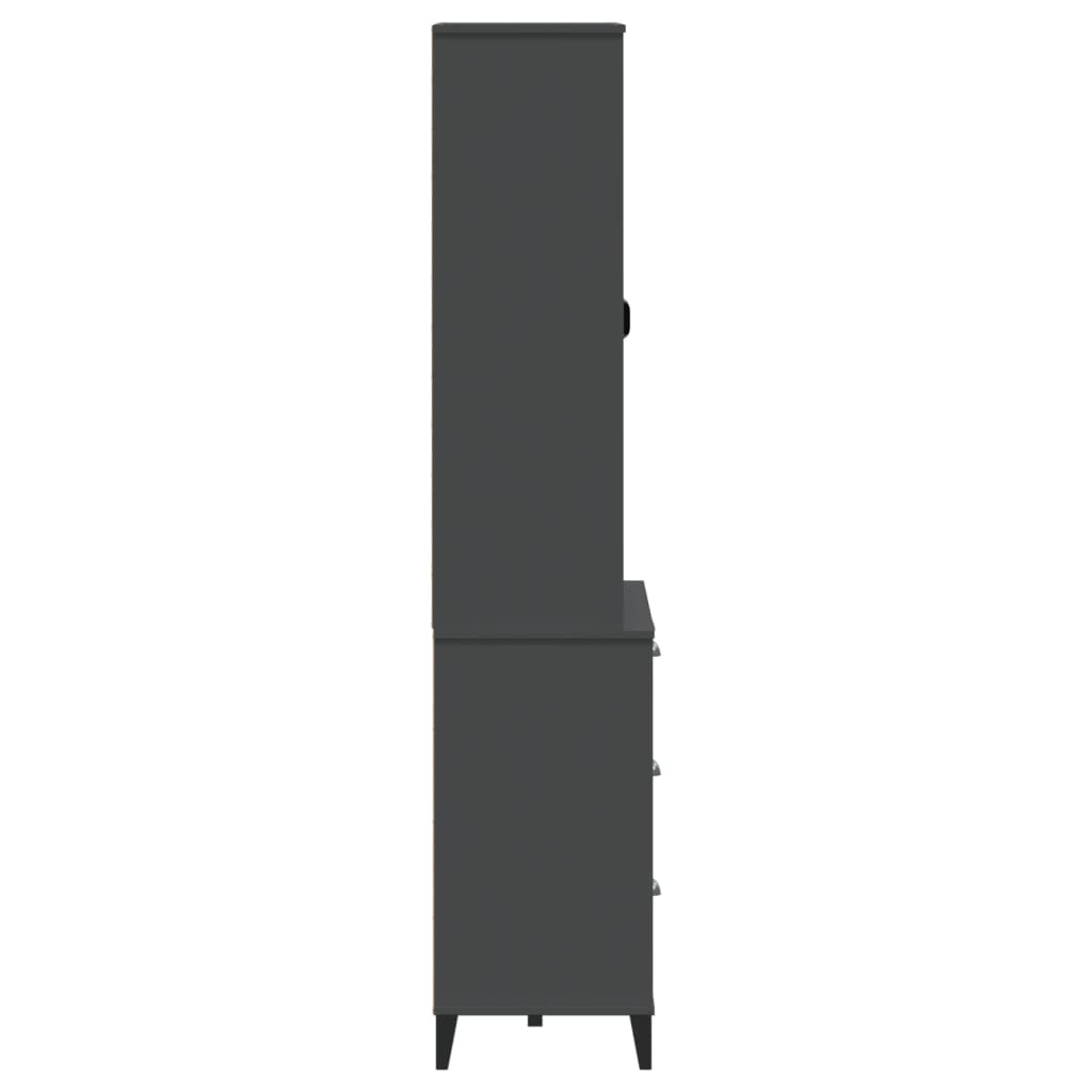 vidaXL Highboard "VIKEN" Anthracite Grey 80x40x190 cm Solid Wood Pine