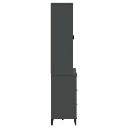 vidaXL Highboard "VIKEN" Anthracite Grey 80x40x190 cm Solid Wood Pine