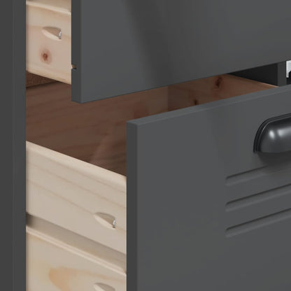 vidaXL Highboard "VIKEN" Anthracite Grey 80x40x190 cm Solid Wood Pine