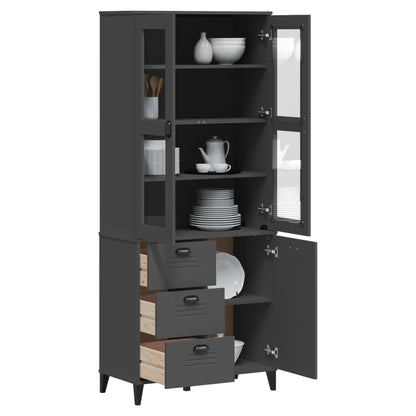 vidaXL Highboard "VIKEN" Anthracite Grey 80x40x190 cm Solid Wood Pine