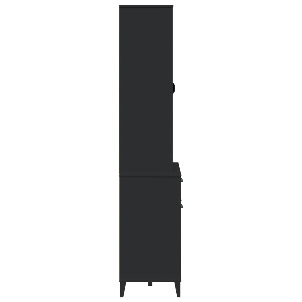 vidaXL Highboard VIKEN Black 80x40x190 cm Solid Wood Pine