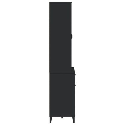 vidaXL Highboard VIKEN Black 80x40x190 cm Solid Wood Pine