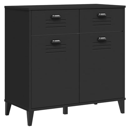 vidaXL Highboard VIKEN Black 80x40x190 cm Solid Wood Pine