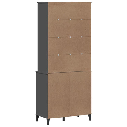 vidaXL Highboard "VIKEN" Anthracite Grey 80x40x190 cm Solid Wood Pine