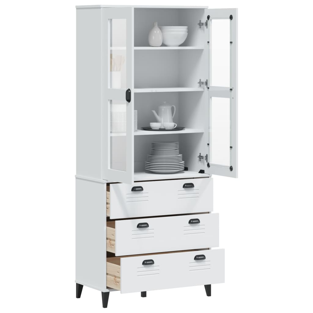 vidaXL Highboard VIKEN White 80x40x190 cm Solid Wood Pine