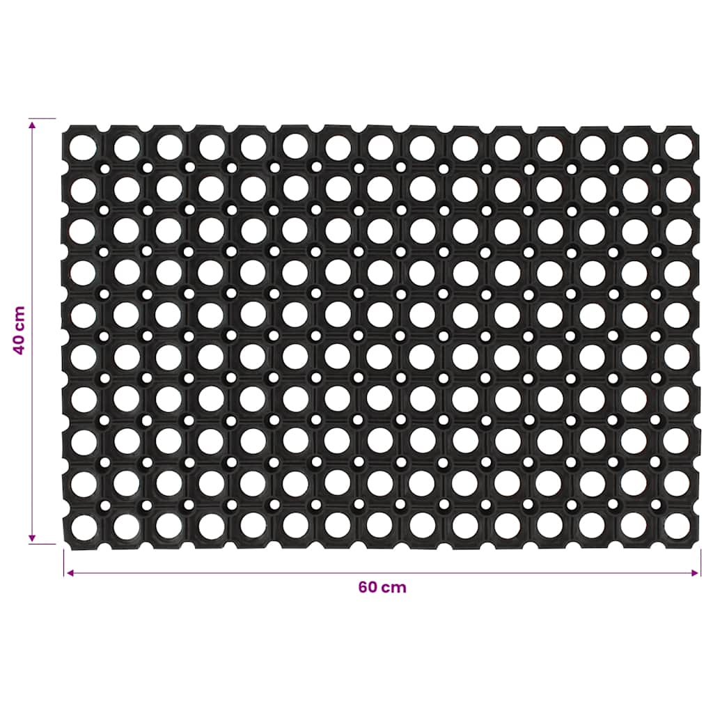 vidaXL Door Mat Rectangular 40x60 cm Rubber