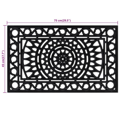 vidaXL Door Mat Rectangular 45x75 cm Rubber