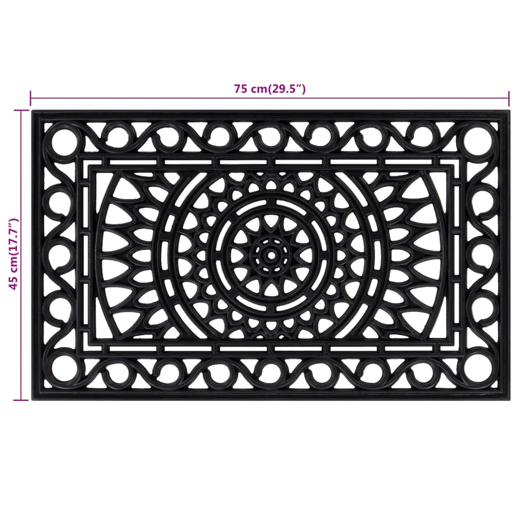 vidaXL Door Mat Rectangular 45x75 cm Rubber