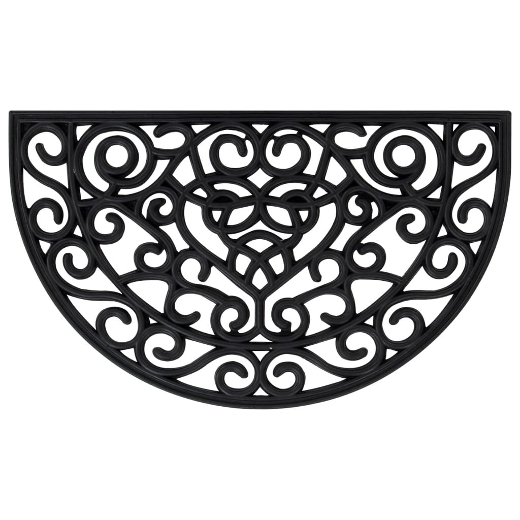 vidaXL Door Mat Half Round 45x75 cm Rubber