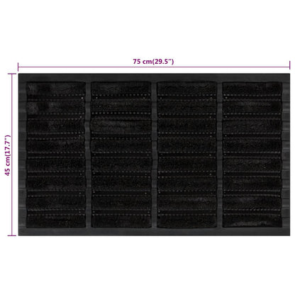 vidaXL Door Mat Rectangular 45x75 cm Rubber and Coir