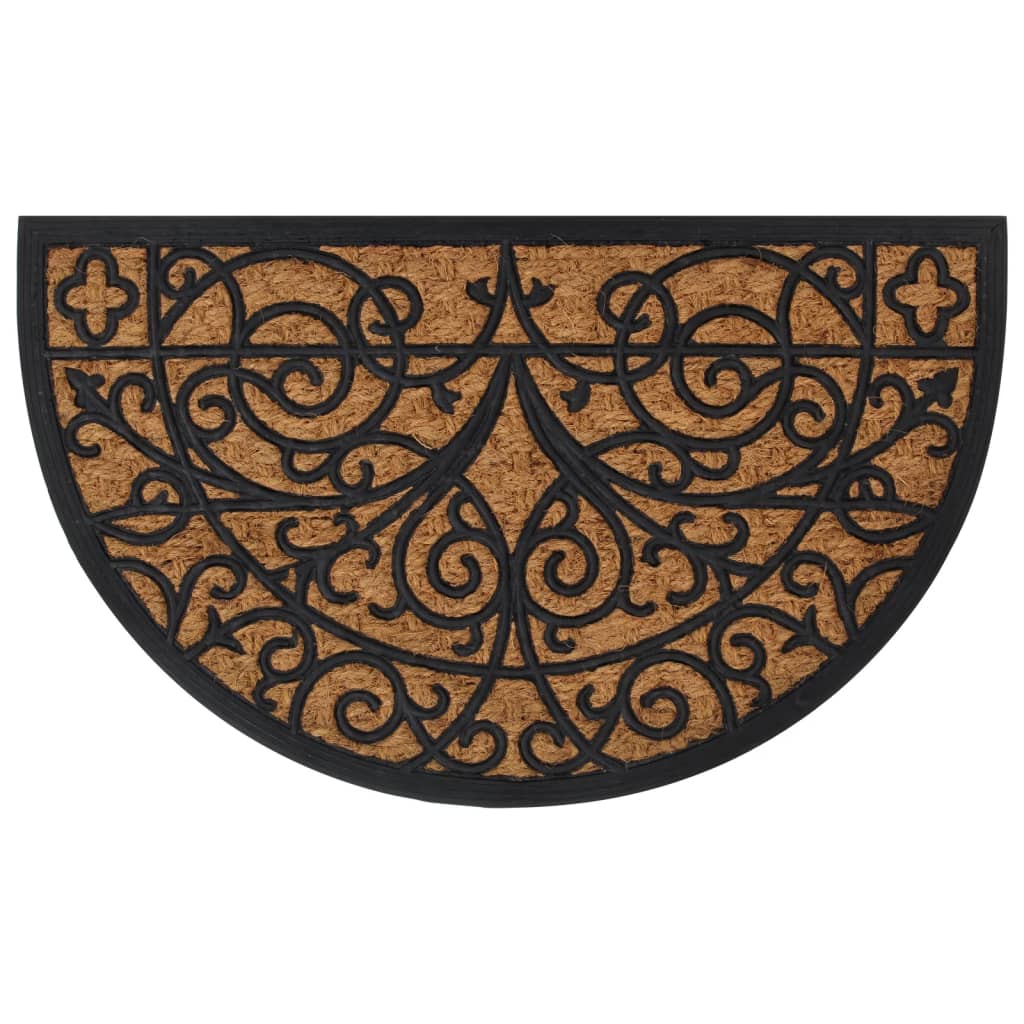 vidaXL Door Mat Half Round 45x75 cm Rubber and Coir