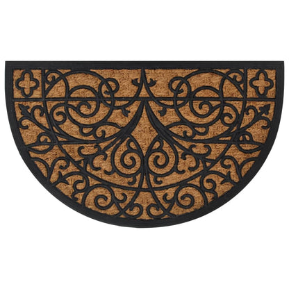 vidaXL Door Mat Half Round 45x75 cm Rubber and Coir