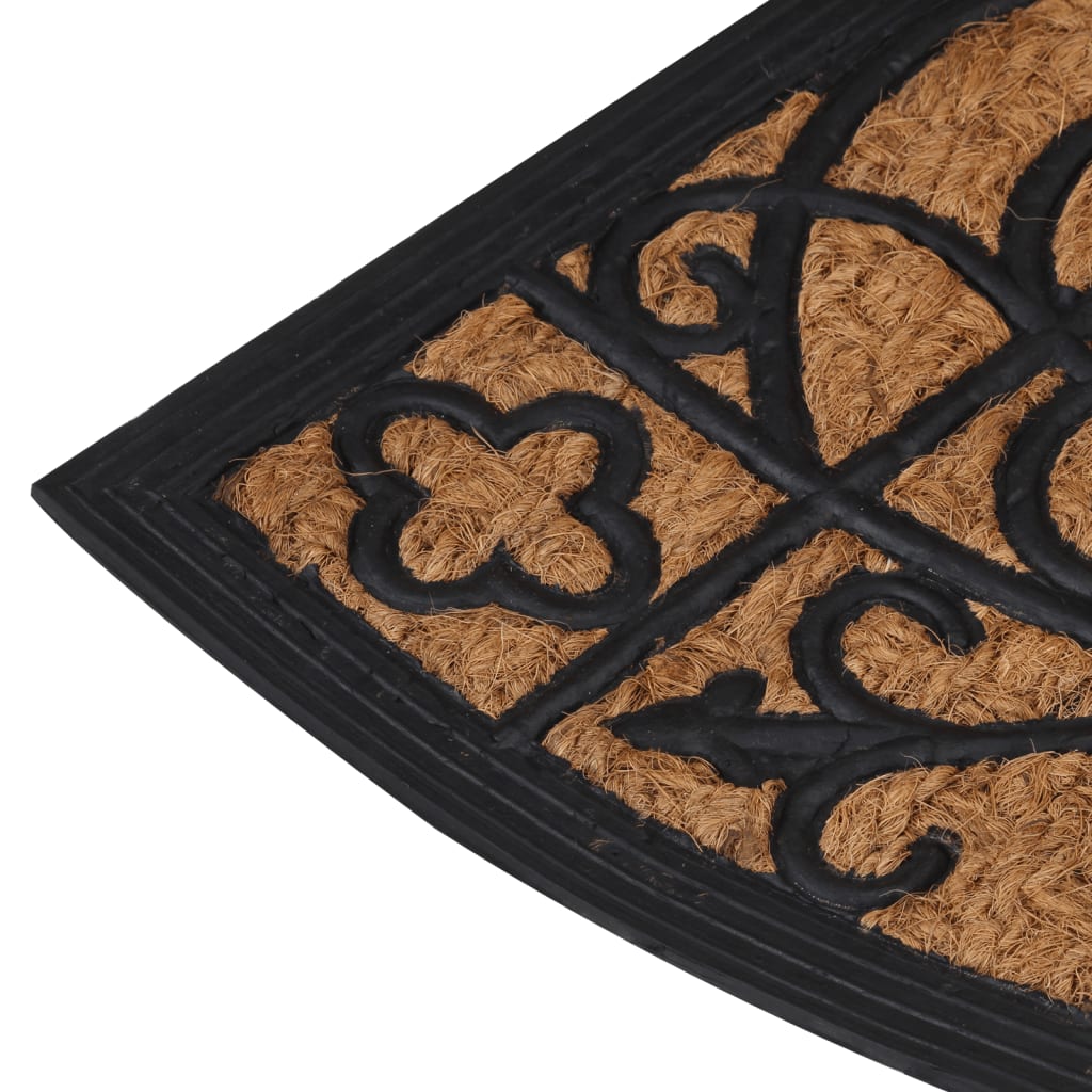 vidaXL Door Mat Half Round 45x75 cm Rubber and Coir