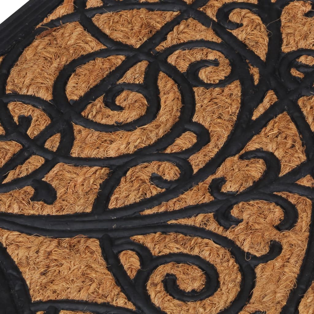 vidaXL Door Mat Half Round 45x75 cm Rubber and Coir