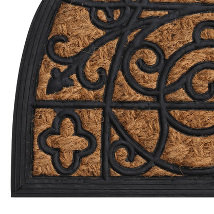 vidaXL Door Mat Half Round 45x75 cm Rubber and Coir