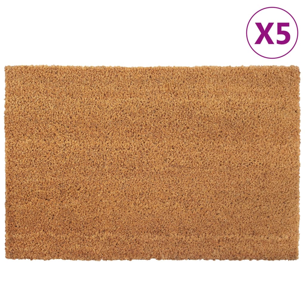 vidaXL Door Mats 5 pcs Natural 40x60 cm Tufted Coir