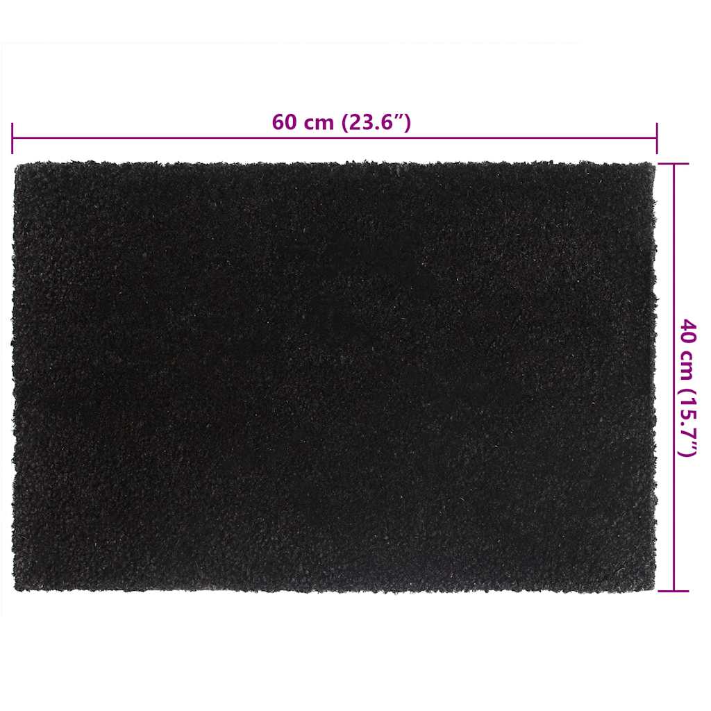vidaXL Door Mat Black 40x60 cm Tufted Coir