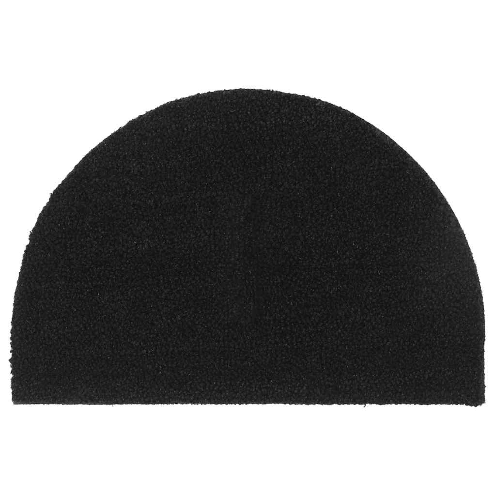 vidaXL Door Mat Black Half Round 40x60 cm Tufted Coir