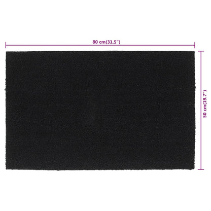 vidaXL Door Mat Black 50x80 cm Tufted Coir
