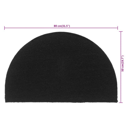 vidaXL Door Mat | Black | Coir | 50x80 cm | Foldable | Door Mat | Crescent