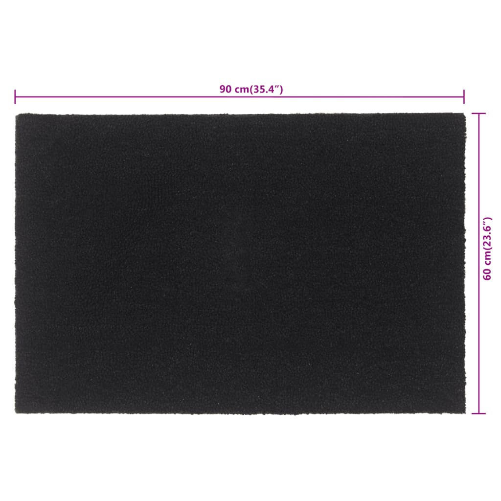vidaXL Door Mat Black 60x90 cm Tufted Coir