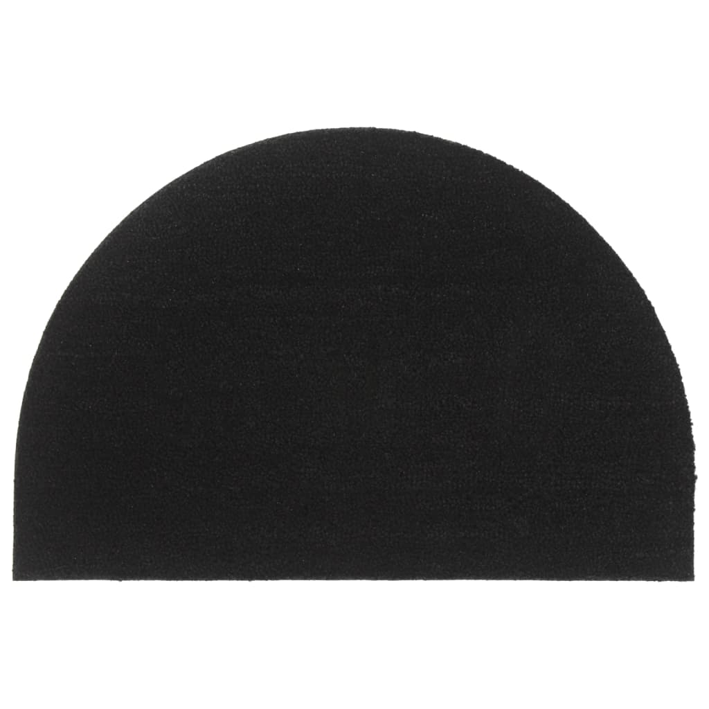 vidaXL Door Mat Black Half Round 60x90 cm Tufted Coir