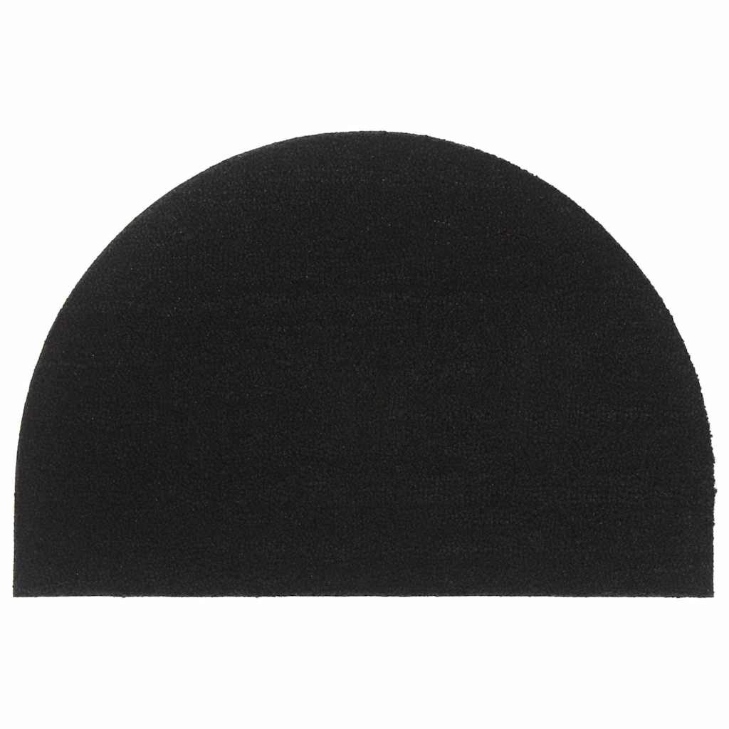 vidaXL Door Mat Black Half Round 60x90 cm Tufted Coir