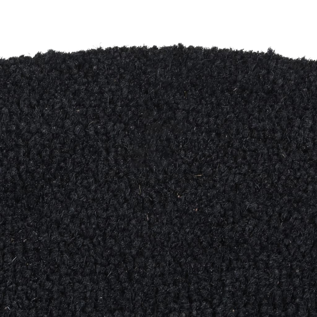 vidaXL Door Mat Black Half Round 60x90 cm Tufted Coir