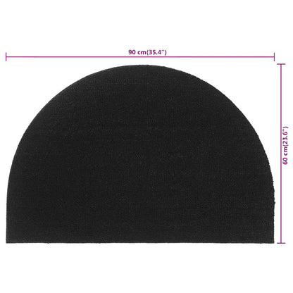 vidaXL Door Mat Black Half Round 60x90 cm Tufted Coir