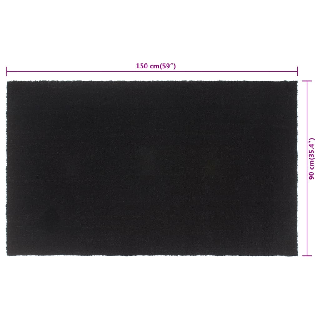 vidaXL Door Mat Black 90x150 cm Tufted Coir
