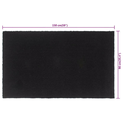 vidaXL Door Mat Black 90x150 cm Tufted Coir