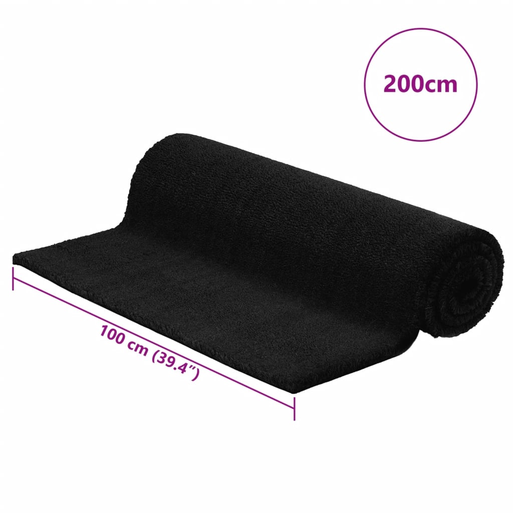 vidaXL Door Mat Black 100x200 cm Tufted Coir