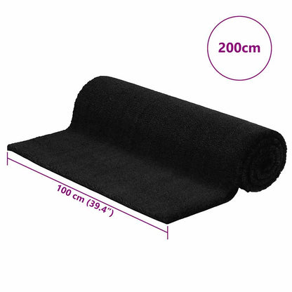 vidaXL Door Mat Black 100x200 cm Tufted Coir