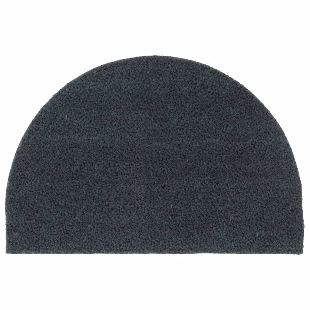 vidaXL Door Mat Dark Grey Half Round 40x60 cm Tufted Coir