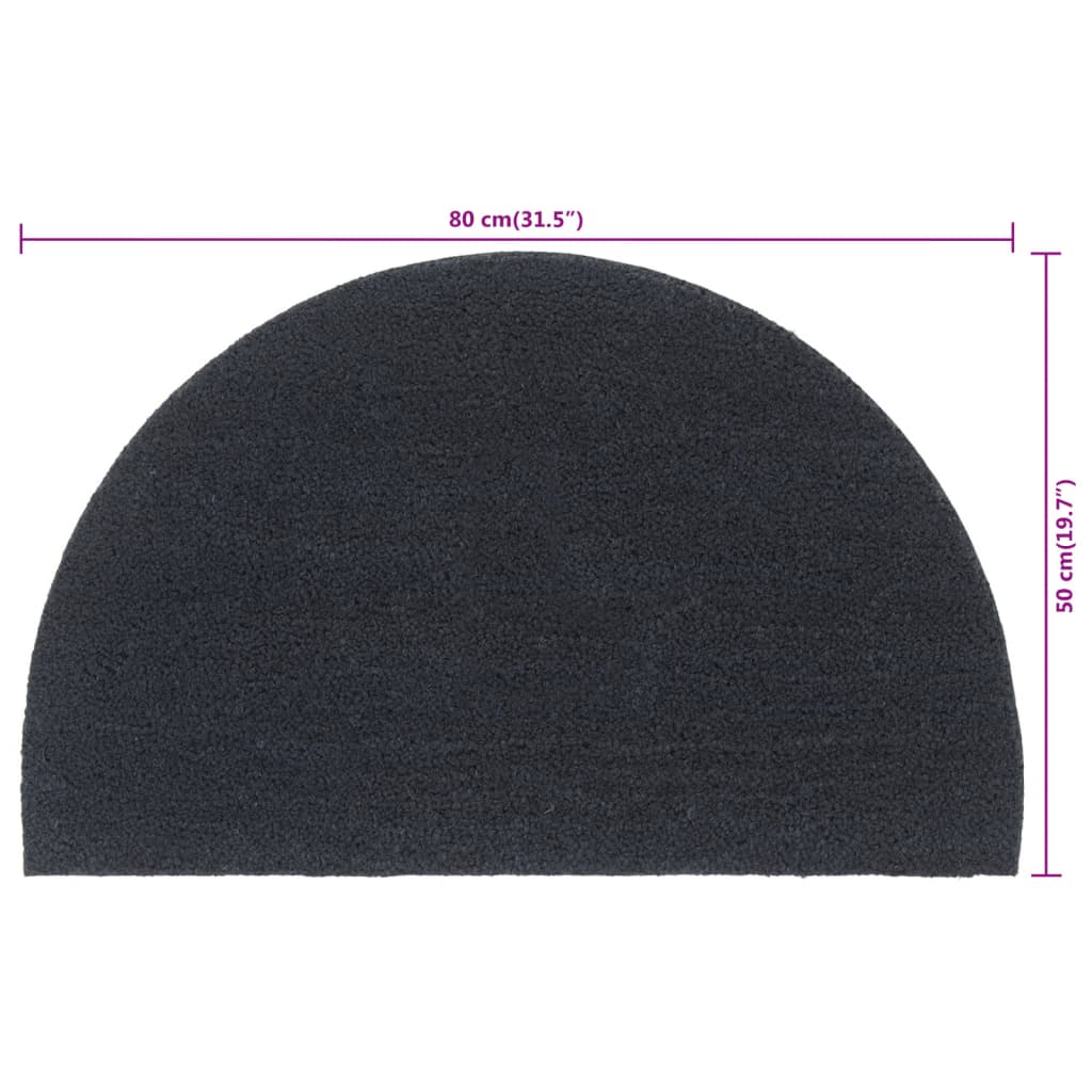 vidaXL Door Mat Dark Grey Half Round 50x80 cm Tufted Coir