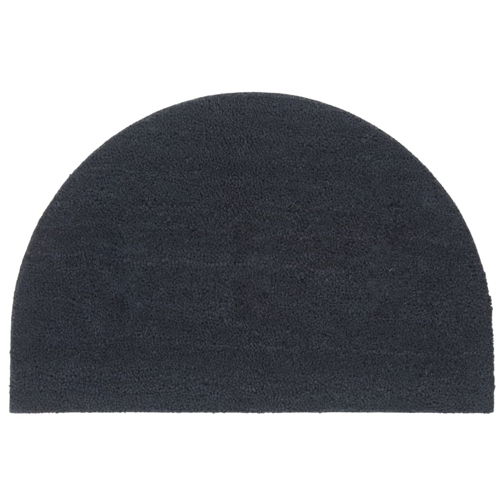 vidaXL Door Mat Dark Grey Half Round 60x90 cm Tufted Coir