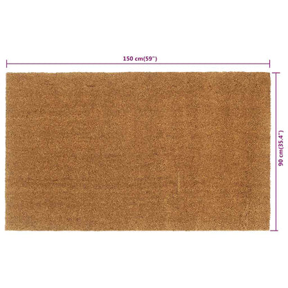 vidaXL Door Mat Natural 90x150 cm Tufted Coir