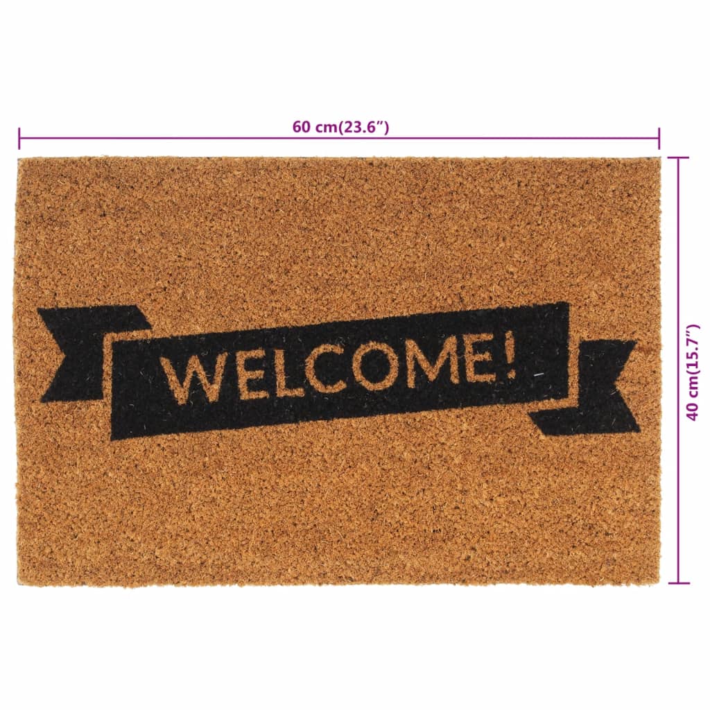 vidaXL Door Mat Natural 40x60 cm Tufted Coir