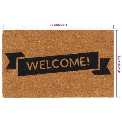 vidaXL Door Mat Natural 45x75 cm Tufted Coir