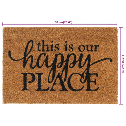 vidaXL Door Mat Natural 40x60 cm Tufted Coir