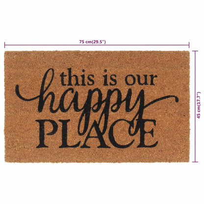 vidaXL Door Mat Natural 45x75 cm Tufted Coir