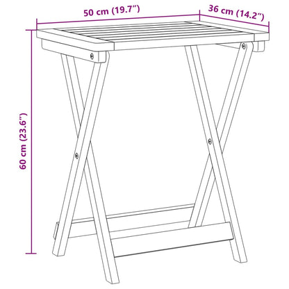 vidaXL Folding Garden Table 50x36x60 cm Solid Wood Acacia