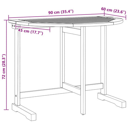 vidaXL Folding Balcony Table 90x60x72 cm Solid Wood Acacia