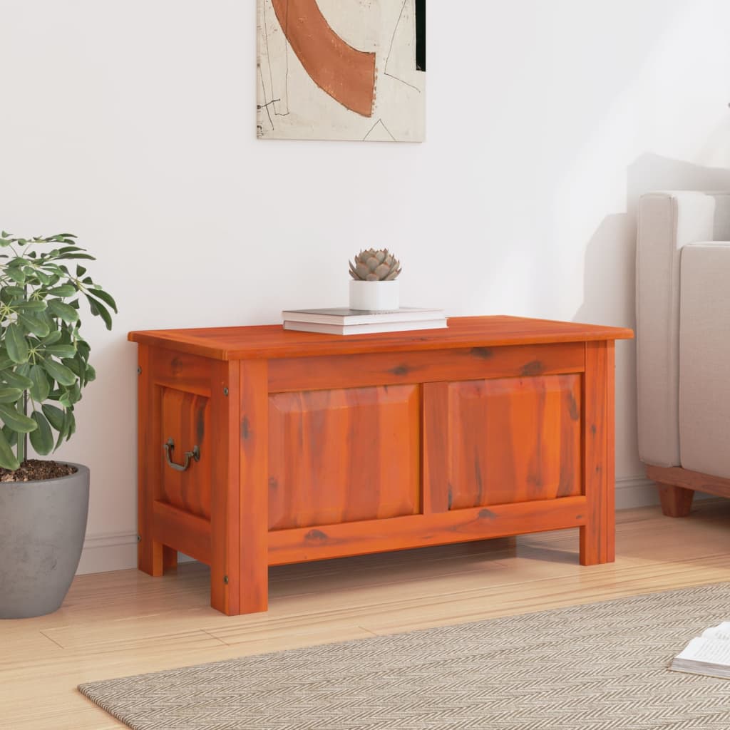 vidaXL Storage Chest with Lid Brown Solid Wood Acacia