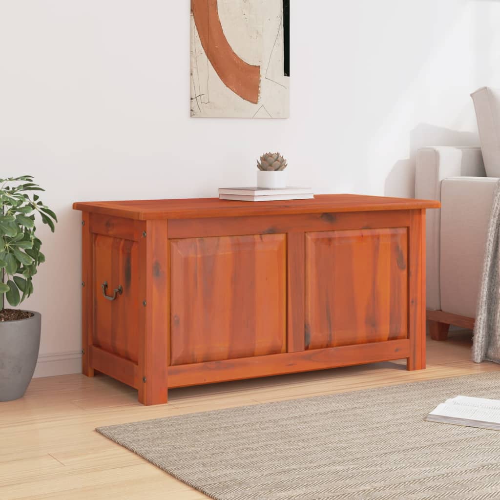 vidaXL Storage Chest with Lid Brown Solid Wood Acacia