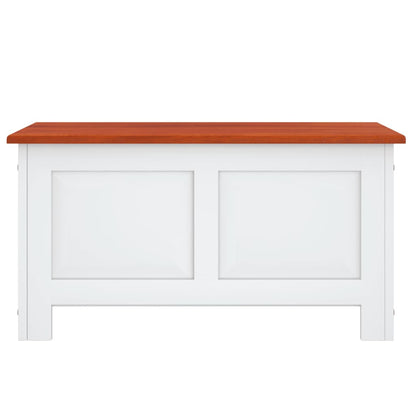 vidaXL Storage Chest with Lid Brown and White Solid Wood Acacia