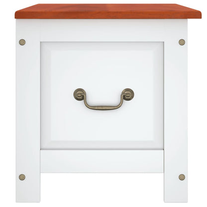 vidaXL Storage Chest with Lid Brown and White Solid Wood Acacia
