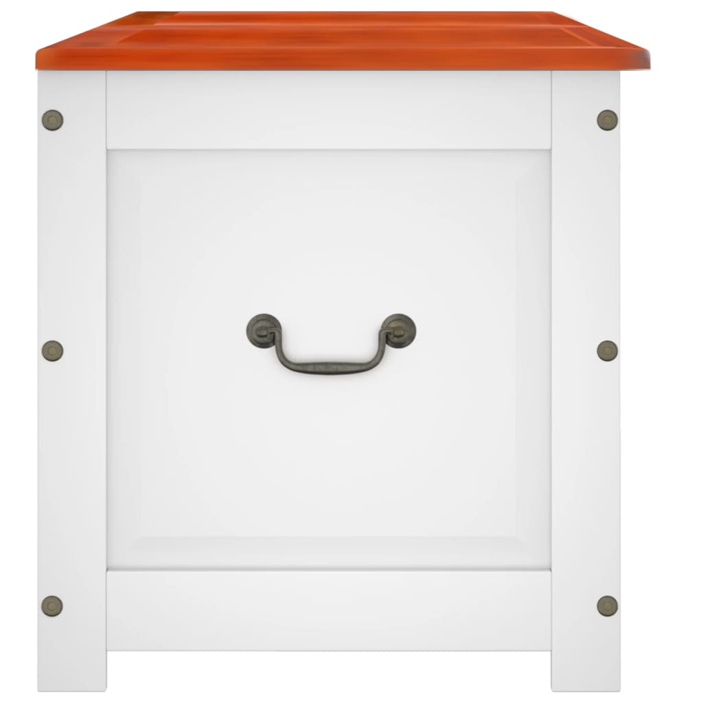 vidaXL Storage Chest with Lid Brown and White Solid Wood Acacia